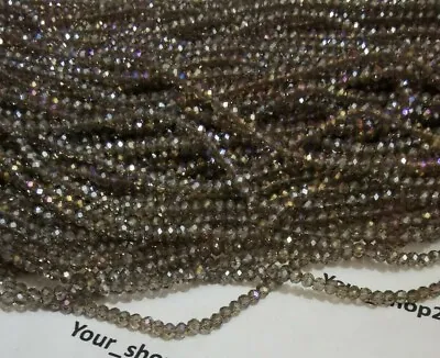 100 Faceted Rondelle Crystal Glass Beads 2x3mm Loose Beads Jewellery Making Arts • £1.55