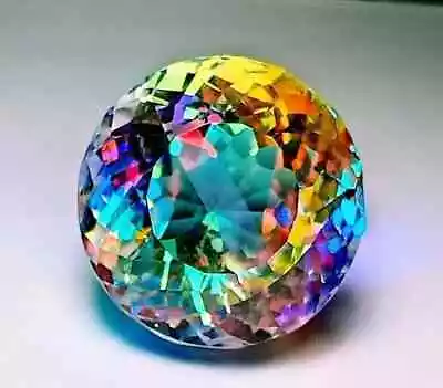 65 Ct+ Natural Rainbow Mystic Quartz CERTIFIED Untreated Round Loose Gemstone • $19
