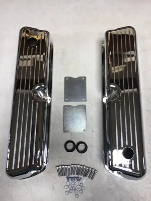 Small Block Ford Valve Covers Ball Milled Tall CHROME 289 302 5.0 SBF Mercury • $104.65