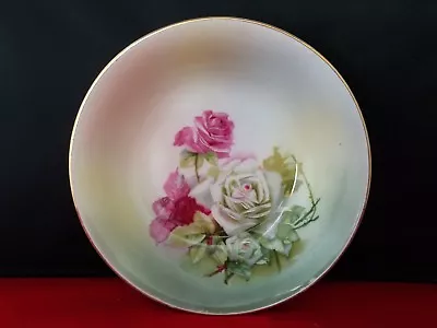 Vintage C.T. Altwasser Germany  Berry Bowl  Hand Painted Roses 6 D 1 1/2 H • $12.99