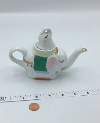 Elephant Creamer Or Mini Teapot W/ Lid Trunk Up Vintage Pier 1 Stoneware  • $9.99