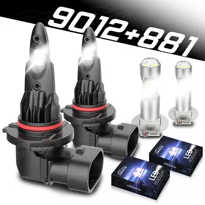 9012 H3 Led Headlight Bulbs High Low Dual Beam + Fog Light Super White 6500K • $59.99