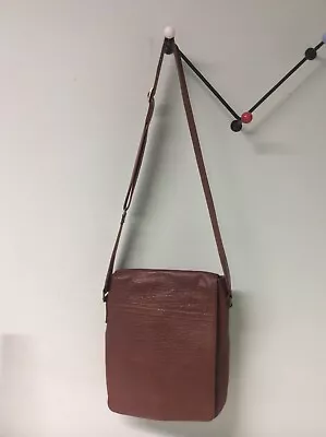 Domo Tan Brown Leather Adjustable Strap Messenger Shoulder Bag • £6