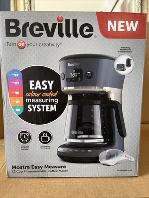 £36.95 • Buy Breville Mostra VCF114 Filter 1.8L Coffee Machine 12 Cup Programmable Coffee NEW