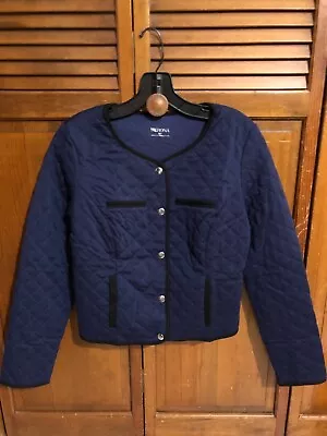 Merona Women’s S/P Quilted Crop Jacket 2 Slid In & 2 Mock Pockets SnapFront NWOT • $9.95