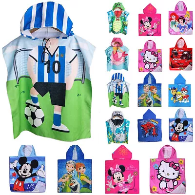 Microfibre Swimming Hooded Towel Poncho Bath Beach Pool Gym For Kids Boys Girls • £7.63