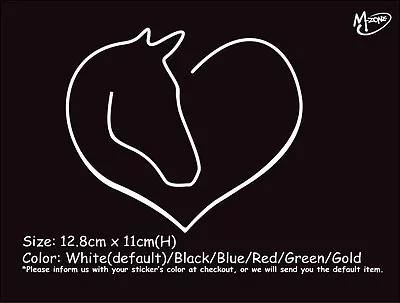 HORSE HEAD HEART Reflective  Car Truck  Sticker Window Decal Best Gift- • $5.99