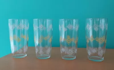 Set Of 4 Hazel Atlas Atomic Sputnik Drink Glasses Vintage Mcm Retro • $45