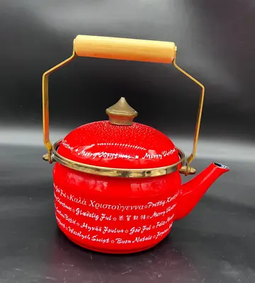 Vintage Fissler West Germany Asta Red Merry Christmas Around The World  Teapot • $39.99