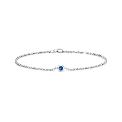 Solitaire Blue Topaz Bracelet In 925 Sterling Silver Layering Chain Bracelet • $129