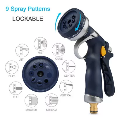 Garden Water Spray Gun Head Hose Pipe Connector Outdoor Car Washer Shower Nozzle • £11.71