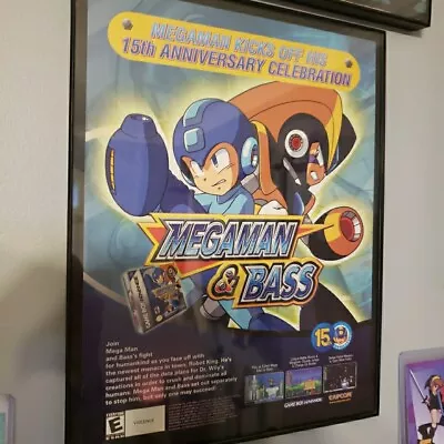 Framed Retro 2003 CAPCOM MegaMan And Bass Ad/poster GBA Video Game Wall Art • $29