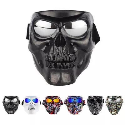 Motorcycle Goggles Skull Face Mask Shield ATV Dirt Bike Motocross Racing Eyewear • $18.99