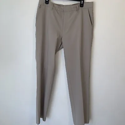 J.Lindeberg Golf Pants Men's 36x32  Polyester Stretch Regular Fit Khaki • $23.99