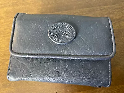 Vintage CABIN CREEK Blue Bifold Wallet Kiss Lock Coin Purse • $9.10