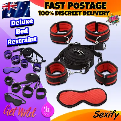Bed Restraint Ankle Handcuffs Under Mattress Bondage Kit BDSM Couples Sex Toy • $19.95