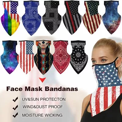 Face Neck Cover Gaiter Tube Bandana Headband Guard Scarf With Ear Loops NEW • $4.11