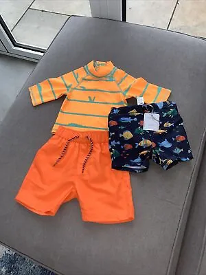 Mothercare Baby 6/9 Mths Sun Safe Swim Wear And Tu Shorts With Inner Nappy New • £8