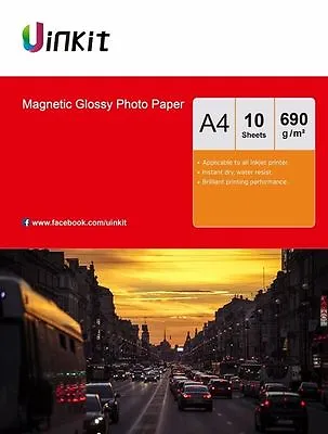 Magnet Photo Paper A4 High Glossy Fridge Paper 650Gsm Heavy Paper 10 Sheets Uink • £14.99