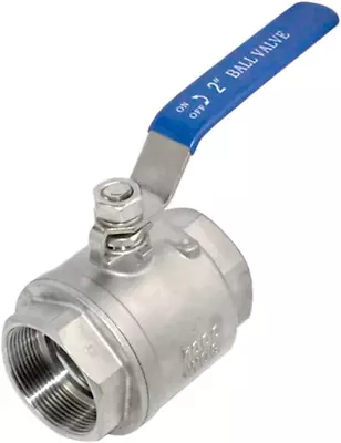 316 Stainless Steel 2  Full Port Ball Valve With Blue Vinyl Handle NPT Female X • $36.19