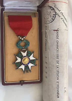 5 Diamonds 1973 French Order Legion Of Honor Medal President Certificate • $499.90