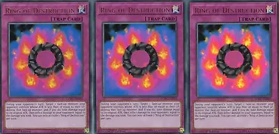 Yugioh  3 X Ring Of Destruction  Lckc-en050 Legendary Collection Kaiba - Ultra • £3.99