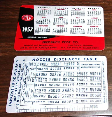 $4.98 • Buy Lot - Discharge Fire Nozzle / Hydrant Butts And 1957 Post Calendar - 4x2.5 Cards