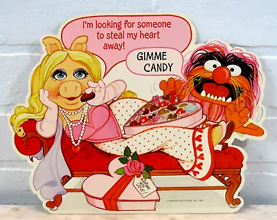 Vintage 1981 MUPPETS VALENTINE’S DAY DECORATION Card Miss Piggy Jim Henson • $15