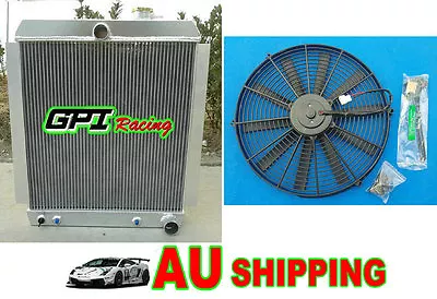 ALUMINUM RADIATOR +FAN 47-54 CHEVY TRUCK PICKUP L6 C/K/3100/3600/3700/3800/ 3900 • $220