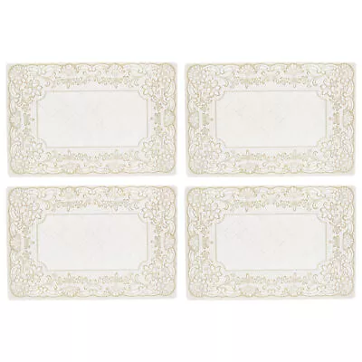 Lace Vinyl 17  X 12   Placemats In Cream Set Of 4 • $14.99