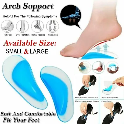Heel Insole Support Orthotic Plantar Fasciitis Shoe Arch Feet Flat Foot Pain Pad • £3.02
