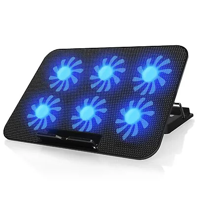 6 Fan USB Cooler Laptop Cooling Pad Stand Quiet LED Light Radiator PC Notebook  • $20.89