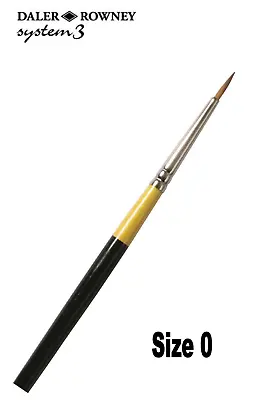 Daler Rowney System 3 Acrylic Brush Round Size 0 Long Handle • £5.25