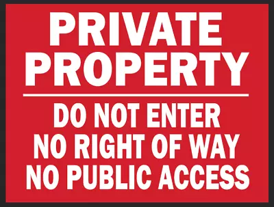 Private Property Do Not Enter No Public Metal Sign Home Gate Fence Security Tin • £6.99