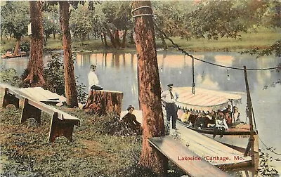 C1909 Postcard; Carthage MO Steam Launch Pleasure Boat At Lakeside Posted • $11.96