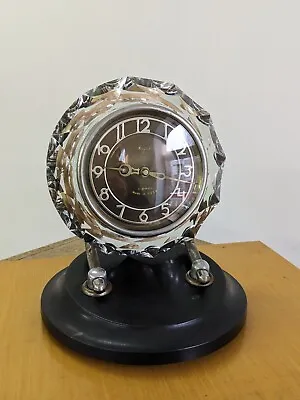 Old Vintage Collelectble MAJAK MAYAK Crystal Table Mantel Clock USSR Brown Dial • $114.75