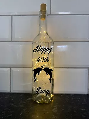 LED Light Up Happy Birthday  Bottles Decorative  Gift 18th 21st 30th 40th 099 • £12.95