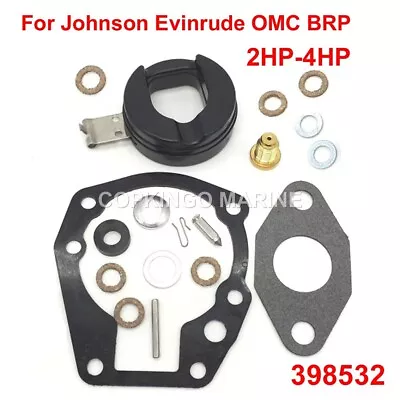 Carburetor Repair Kit With Float For Johnson Evinrude OMC BRP 2HP-4HP 398532 • $26.96