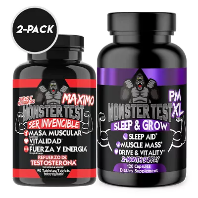 MONSTER TEST MAXIMO 90CT + MONSTER PM XL 120CT Testosterone Booster Male  • $39.99