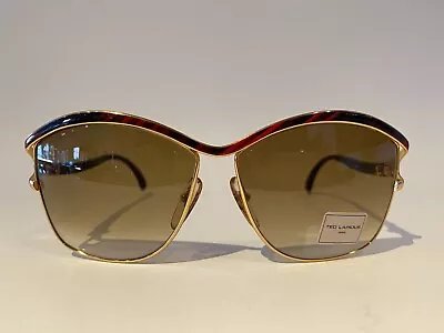 NOS Vintage Ted Lapidus France Sunglasses Gold With Red Pattern TL 3207 • $169