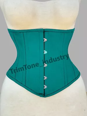 Heavy Duty Women's Underbust Waist Trainer Double Steel Boned Cotton Corset • £16.99