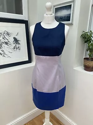 French Connection Blue Colour Block Dress Size 14 • £5