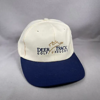 Vintage Texace Hat Mens One Size White Strapback Cap USA Made Deer Track Golf • $16