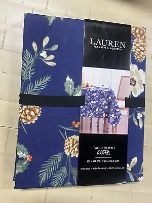 Lauren Ralph Lauren Christmas Tablecloth Pine Cone Berries 60x 84 Brand New. • £21