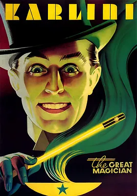 THE GREAT KARLINI - The Great Magician Vintage Advertising Poster • $18