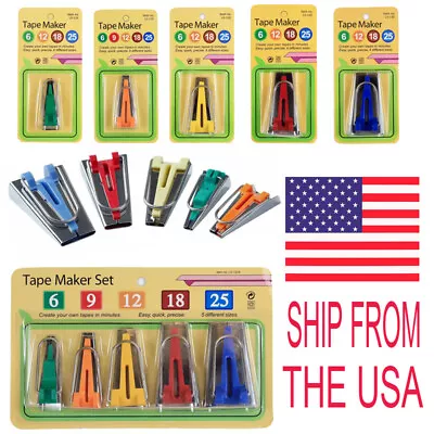 $5.79 • Buy Fabric Bias Tape Maker 4/5 PCS Set 6MM 9MM 12MM 18MM 25MM Sewing Quilting Tools