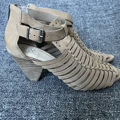 Vince Camuto Eisen Sandals Tan Leather Gladiator Strappy Stacked Women’s Size 9 • $31