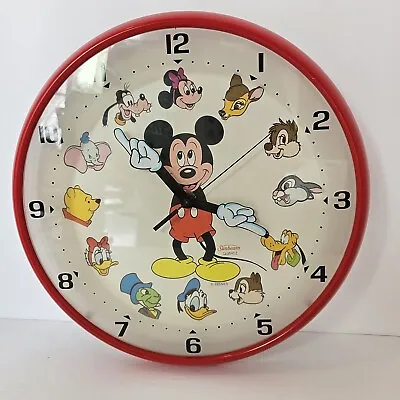 Disney Clock Sunbeam Analog Wall Quartz Mickey Mouse And Friends Vintage • $22