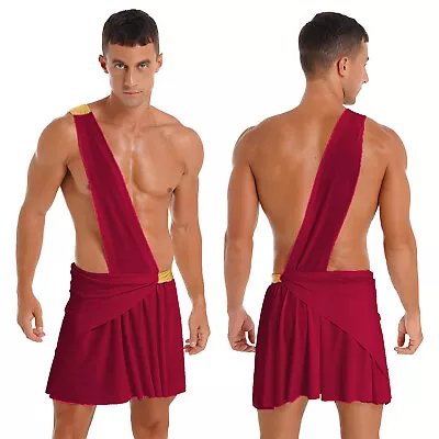 US Mens Toga Greek Ancient Roman Spartan Warrior Halloween Theme Party Costume • $12.99