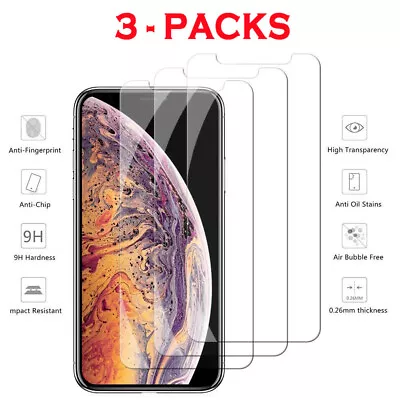 $4.33 • Buy 3-Pack For IPhone 11 Pro 6s 7 8 Plus X Xs Max XR Tempered GLASS Screen Protector